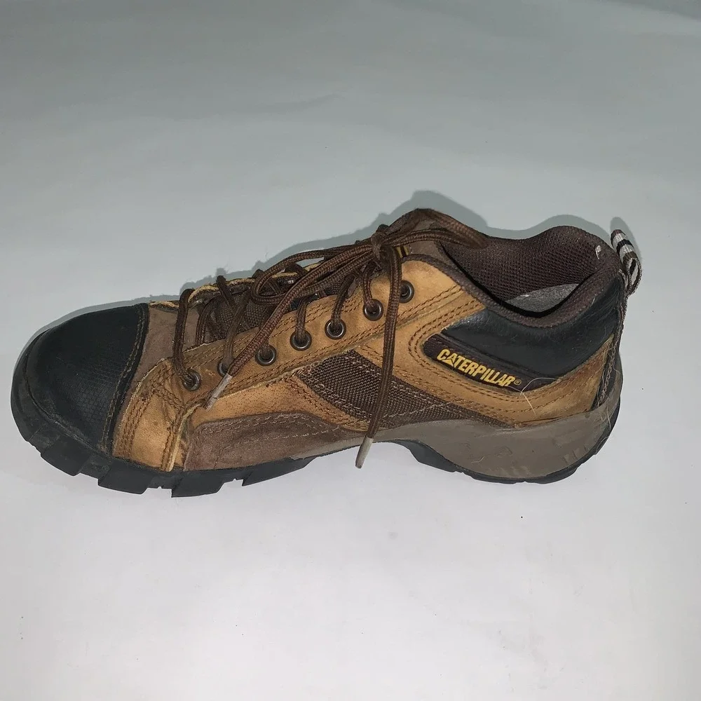 Caterpillar Argon Boots Mens 8.5 Leather Safety Toe Work Slip Resistant P89957